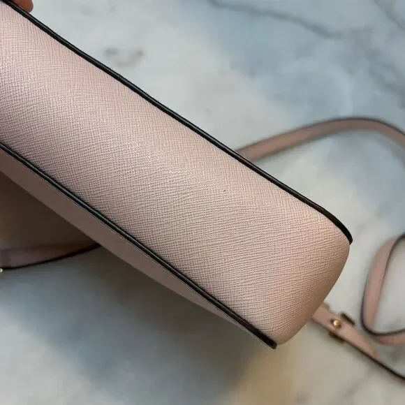 Michael Kors Bag Crossbody Purse Handbag Leather Cynthia Pink Chain Satchel Bag - Picture 9 of 16